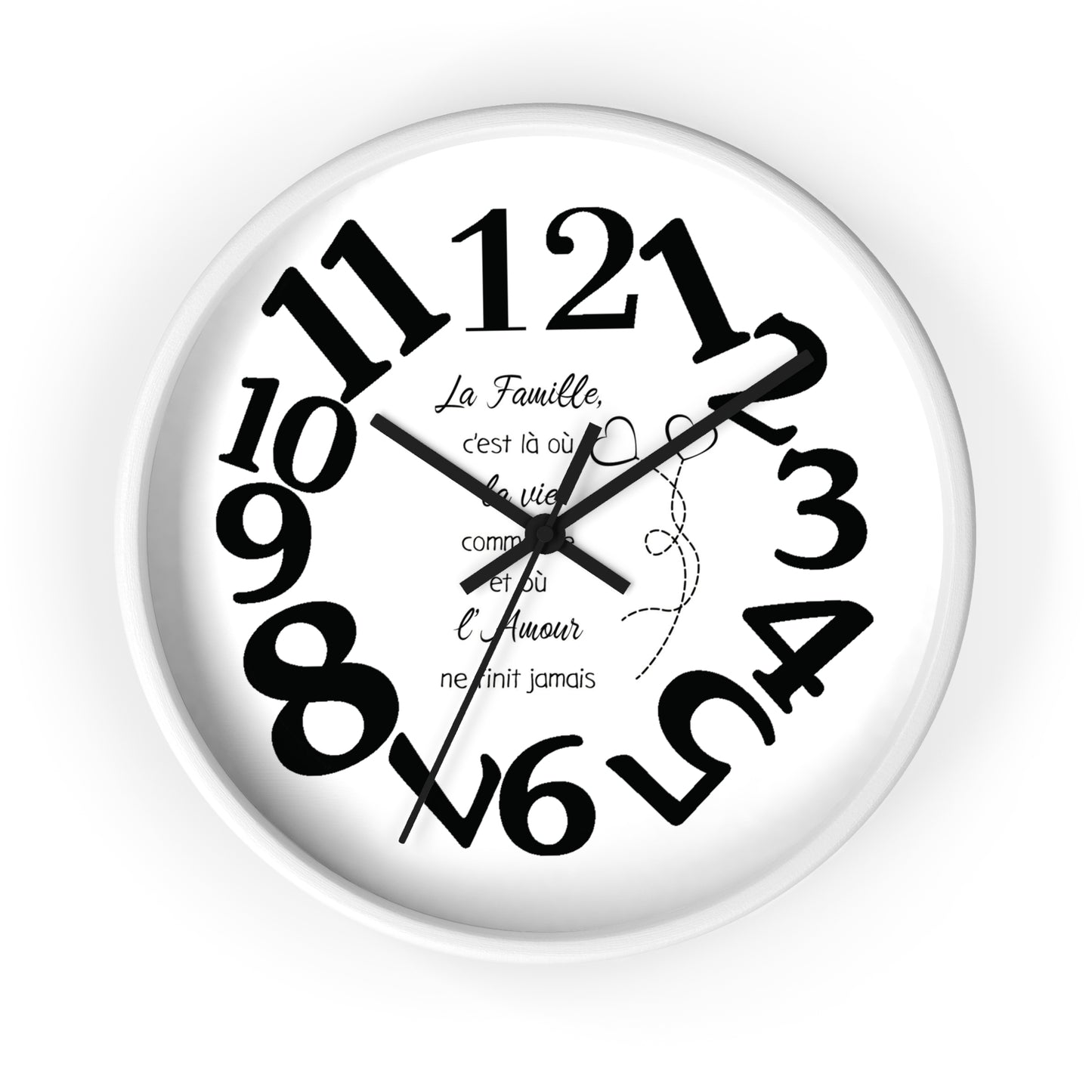 Family-Centric Wall Clock - Timeless Home Decor with French Quote