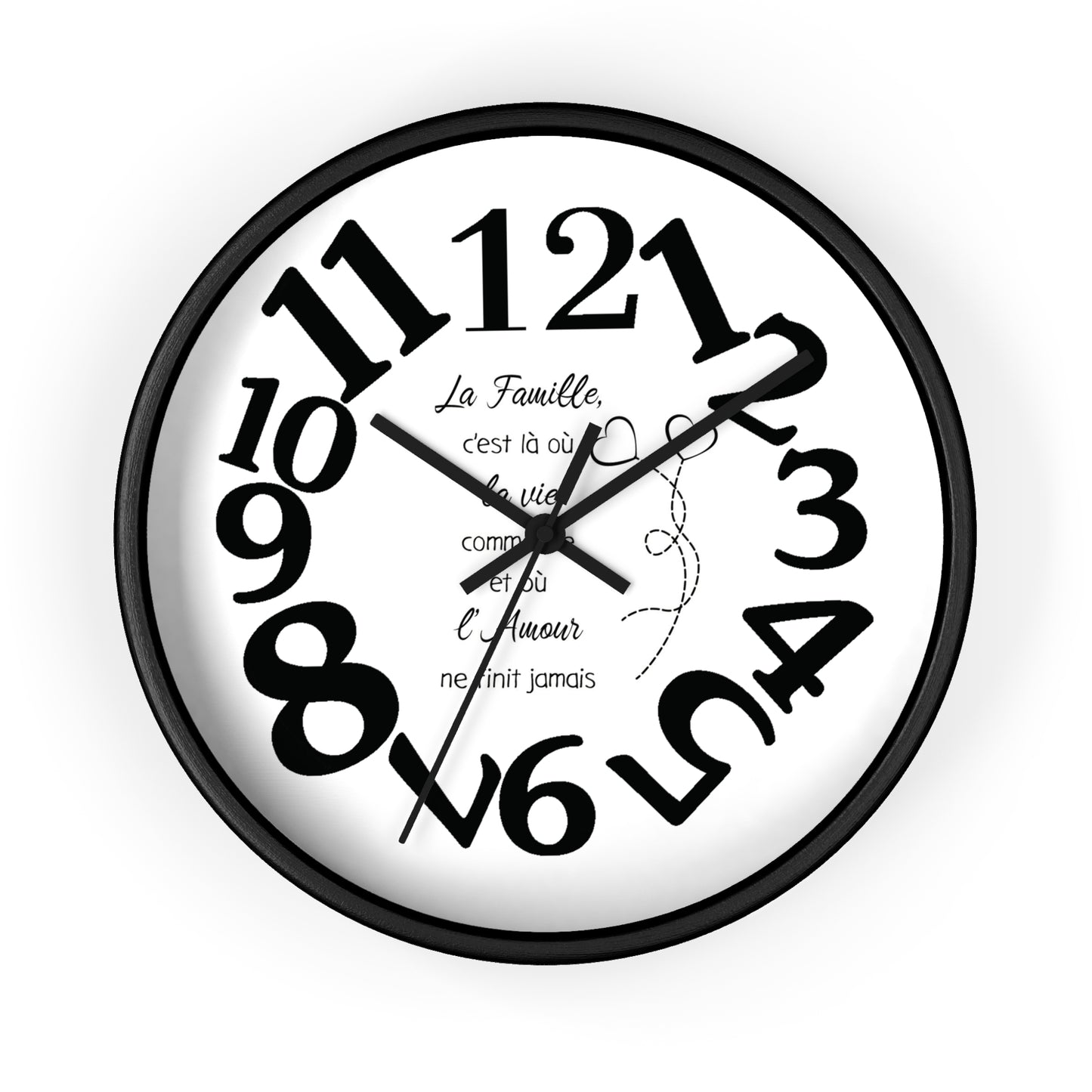 Family-Centric Wall Clock - Timeless Home Decor with French Quote