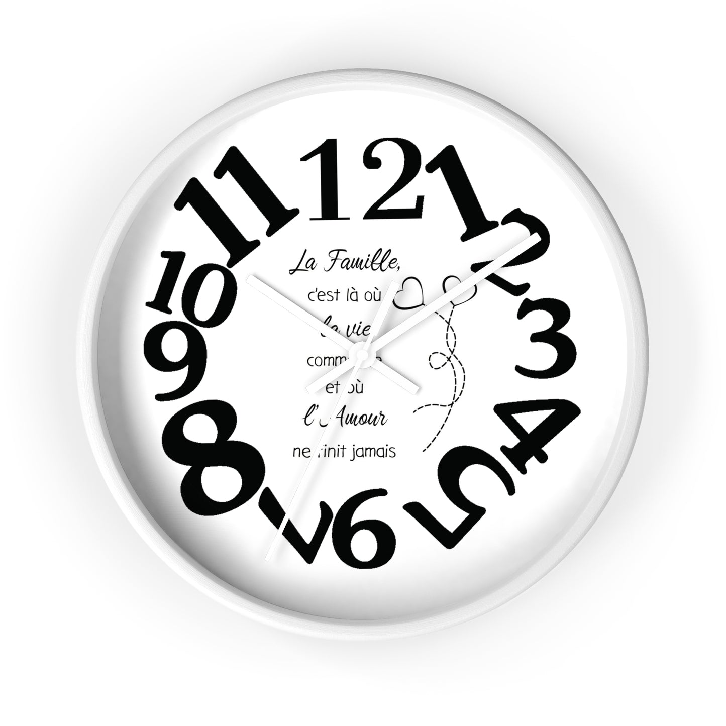 Family-Centric Wall Clock - Timeless Home Decor with French Quote