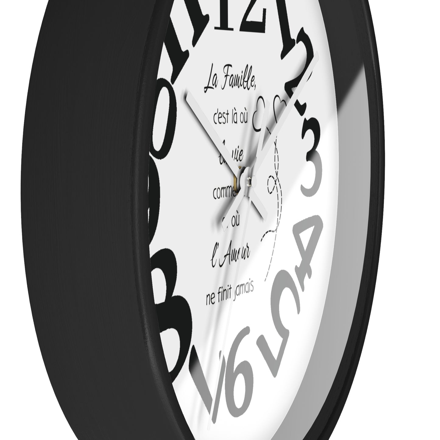 Family-Centric Wall Clock - Timeless Home Decor with French Quote