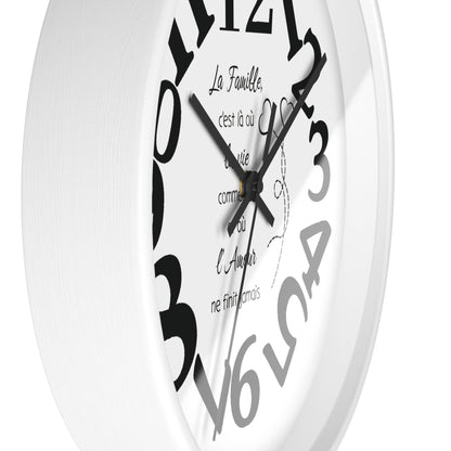 Family-Centric Wall Clock - Timeless Home Decor with French Quote