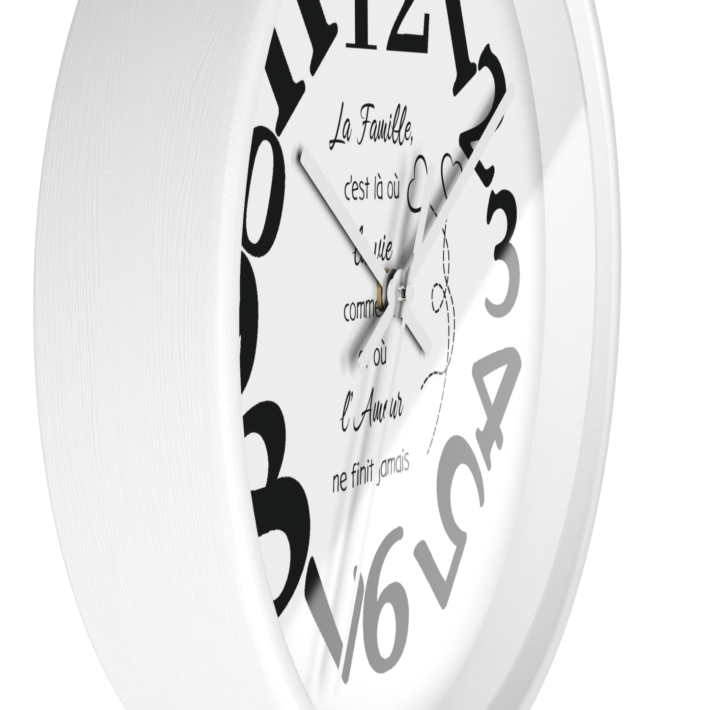 Family-Centric Wall Clock - Timeless Home Decor with French Quote