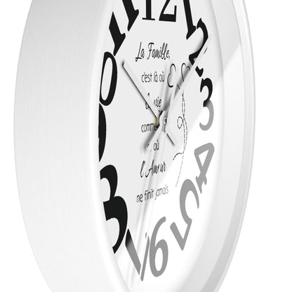 Family-Centric Wall Clock - Timeless Home Decor with French Quote