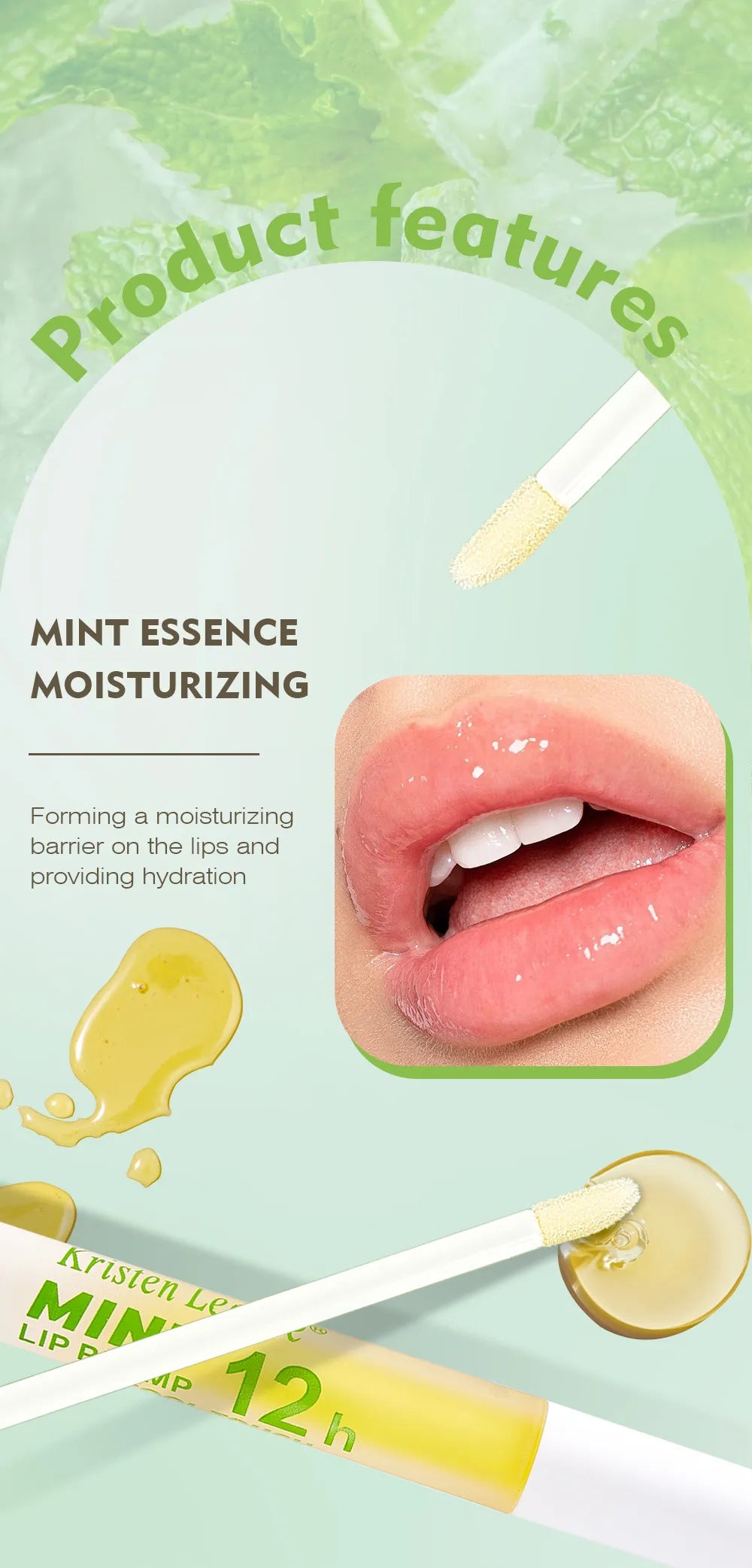 Long-lasting Water Locking Mint Cool And Transparent Lip Oil