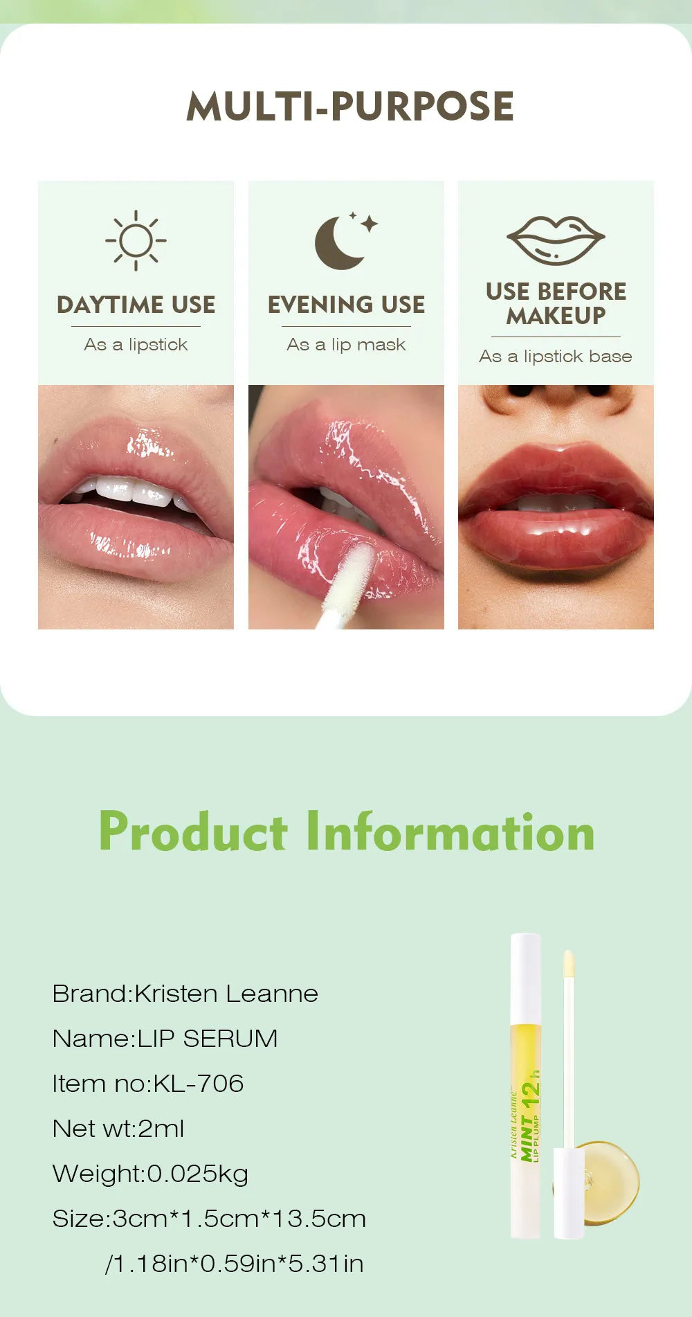 Long-lasting Water Locking Mint Cool And Transparent Lip Oil