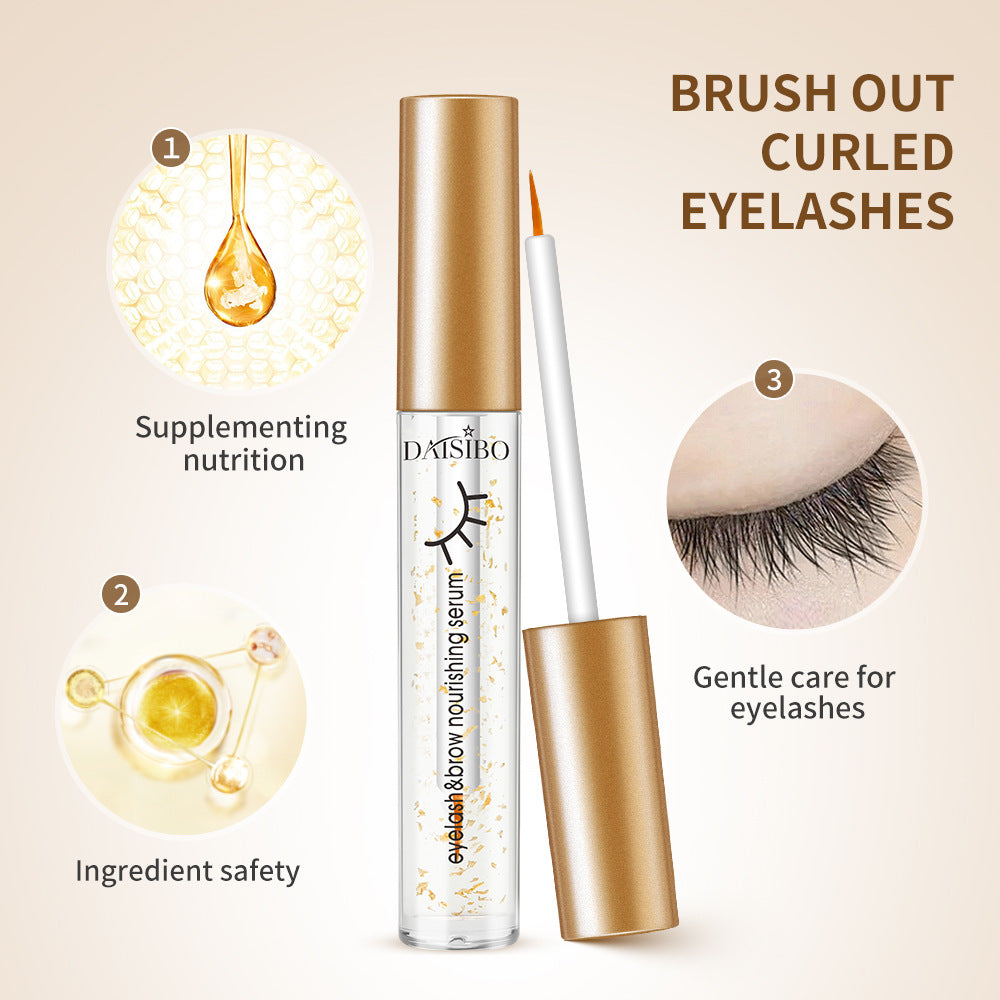 Gold Foil Plain Black Thick Natural Eyelash Growth Solution
