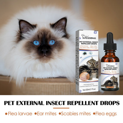 Pet Topical Insect Repellent, Dog And Cat Cleaner, Tick And Flea Drops