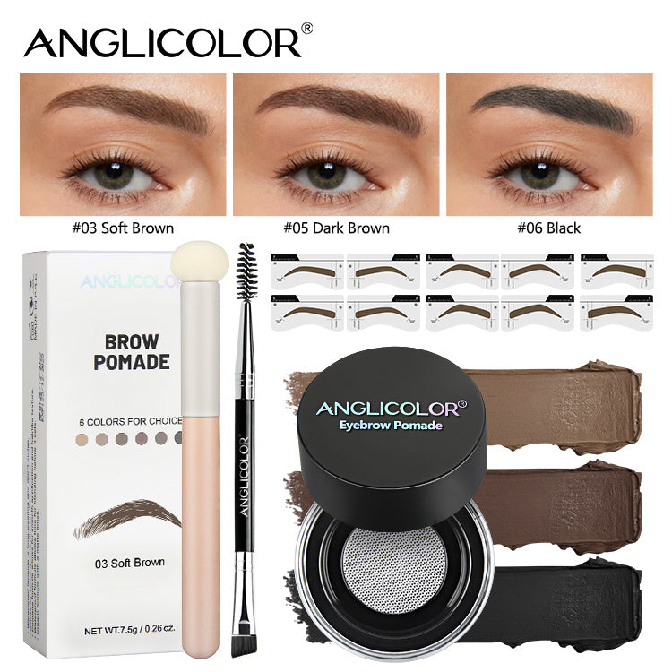 Waterproof And Sweatproof Eyebrow Pencil Long Lasting Eyebrow Cream Set With Brush And Card Wooden Eyebrow