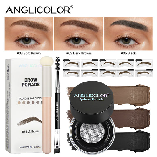 Waterproof And Sweatproof Eyebrow Pencil Long Lasting Eyebrow Cream Set With Brush And Card Wooden Eyebrow